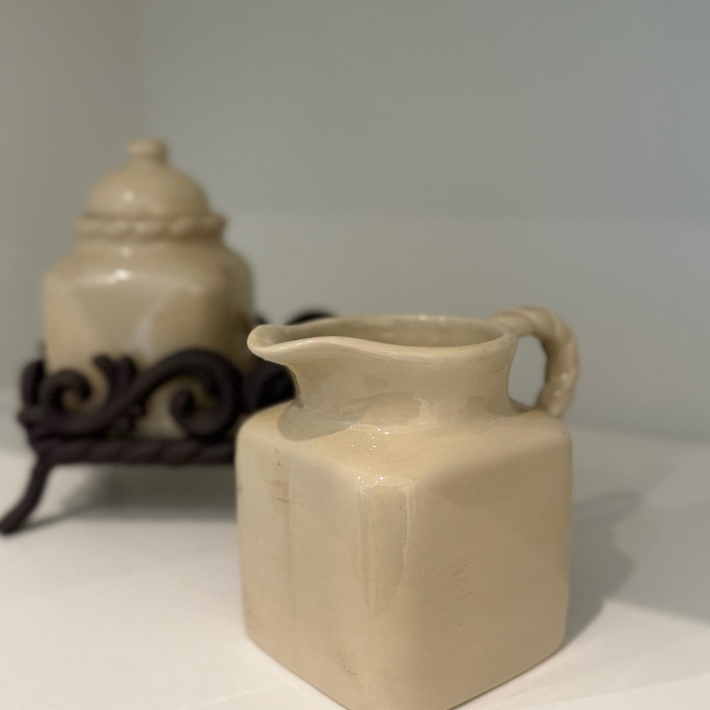 Cream Ceramic Pitcher